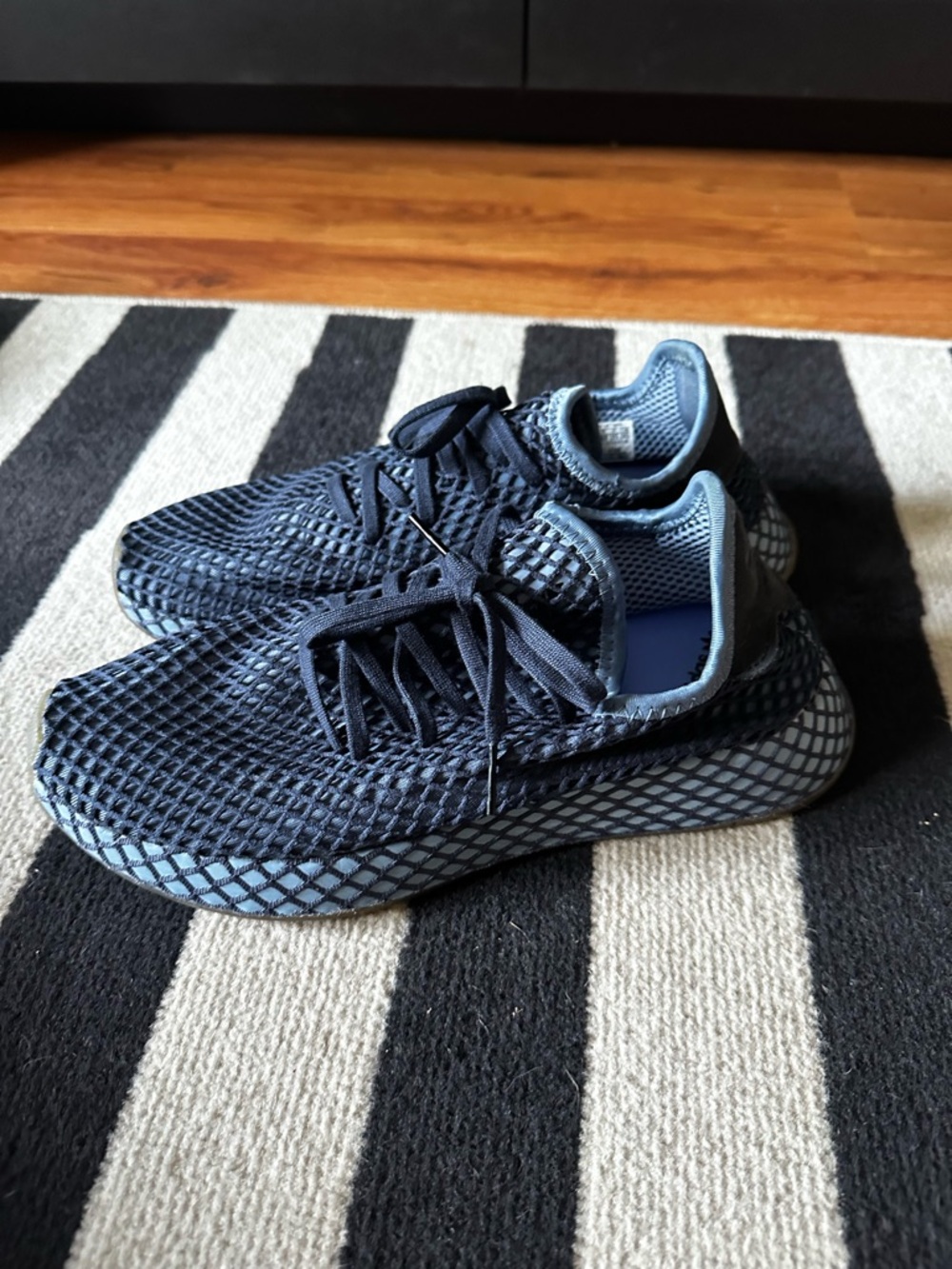 adidas Deerupt Athletic Sneakers in Dark Blue and Gray